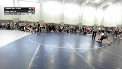 116 lbs Semifinal - Laker Nau Rarick, Westlake vs Laila Carter, Cougars Wrestling Club