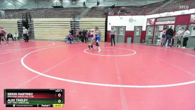 138 lbs 3rd Place Match - Alex Tinsley, Indy West Wrestling vs Simon Martinez, Highland Wrestling Club