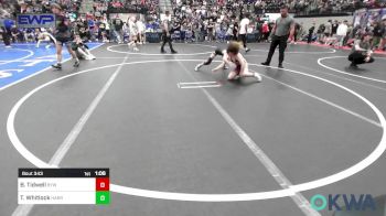 92 lbs Quarterfinal - Bridge Tidwell, Bristow Youth Wrestling vs Ty Whitlock, Harrah Little League Wrestling