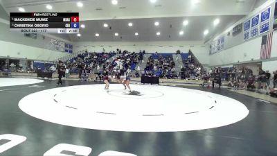 117 lbs 1st Place Match - Mackenzie Muniz, Mt. San Antonio College vs Christina Osorio, Cerritos College