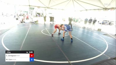 172 kg Quarterfinal - Carlos Zaragoza, Brawley Union High vs Michael Corn, Nyssa Mat Club