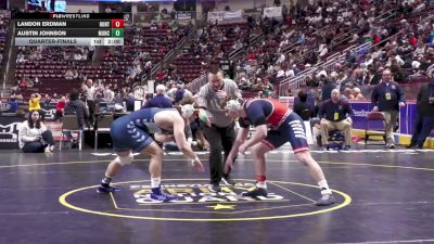 215 lbs Quarterfinal - Landon Erdman, Huntingdon Area vs Austin Johnson, Muncy