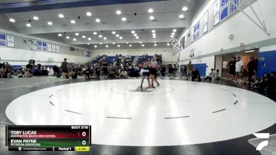 150 lbs Quarterfinal - Evan Payne, Peterson Grapplers vs Toby Lucas, Huntington Beach High School