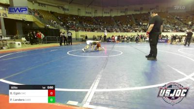 92 lbs Consi Of 16 #2 - Bradley Egan, Cowboy Wrestling Club vs Parker Landers, Carroll Wrestling Club