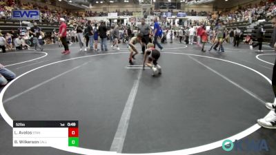 52 lbs Semifinal - Liam Avalos, Standfast OKC vs Broox Wilkerson, Carl Albert