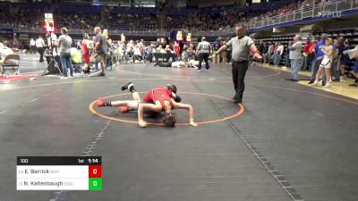 100 lbs Round Of 32 - Easton Barrick, Shippensburg vs Noah Kaltenbaugh, Commodore Perry