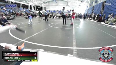 84 lbs Semis (4 Team) - Paxton Dyson, Untouchables Purple vs Hudson Moore, East Kansas Eagles Gold