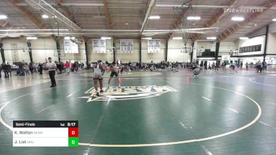 197 lbs Semifinal - Khris Walton, Newberry vs Jonathan List, George Mason