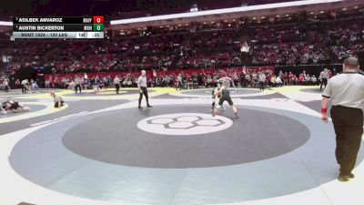 120 lbs 5th Place Match - Austin Bickerton, Med. Highland vs Asilbek Anvaroz, Mayfield