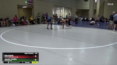 150 lbs Cons. Round 2 - Gavin Cohen, Unattached vs Ian David, Rayne Wrestling Club