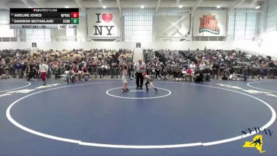 58 lbs Champ. Round 1 - Dawson McFarland, Cobleskill CR Dawgs Wrestling vs Adeline Jones, Whitney Point Youth Wrestling Club