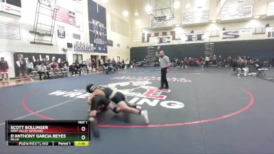 113 lbs Quarterfinal - Scott Bollinger, West Valley (Spokane) vs D`Anthony Garcia Reyes, Selah