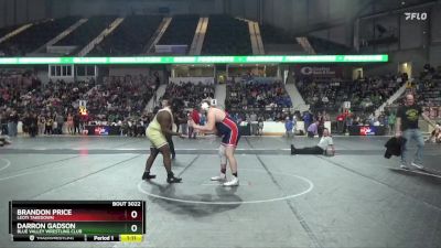 250 lbs Quarterfinal - Darron Gadson, Blue Valley Wrestling Club vs Brandon Price, Leoti Takedown