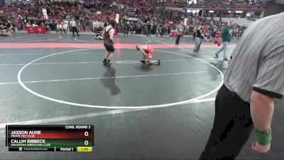 150 lbs Cons. Round 2 - Jaxson Aune, Pirate Mat Club vs Calum Ribbeck, Waukesha Wrestling Club