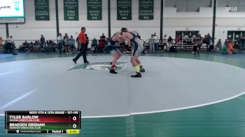 137-145 lbs Cons. Round 2 - Tyler Barlow, Iguana Wrestling Club vs Braeden Grisham, Oswego Wrestling Club