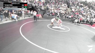 5A 170 lbs Semifinal - Kylee Pope, Springville vs Vanessa Carranza, Hunter