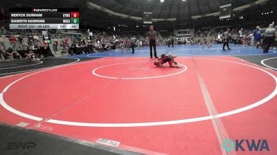 46 lbs Quarterfinal - Beryck Durham, Kiefer Youth Wrestling Club vs Dawsyn Hawkins, Wagoner Takedown Club