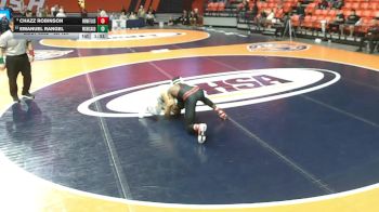 3A 126 lbs Champ. Round 1 - Emanuel Rangel, West Chicago (H.S.) vs Chazz Robinson, Flossmoor (Homewood-F.)