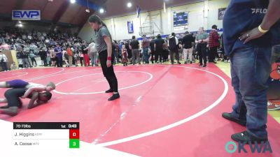 70-73 lbs Quarterfinal - Jaimeonte Higgins, KIPP TULSA vs Alex Coose, Mannford Pirate Youth Wrestling