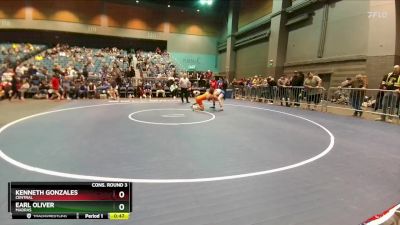 150 lbs Cons. Round 3 - Kenneth Gonzales, Central vs Earl Oliver, Madras