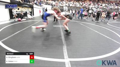 92-98 lbs Rr Rnd 2 - Asher Bingham, Harrah Little League Wrestling vs Kylee Ooton, Prodigy Wrestling