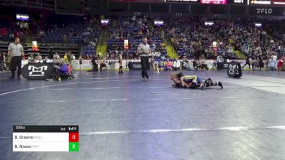 50 lbs Round Of 16 - Brantley Greene, Wellsboro vs Brayton Niece, Port Allegany