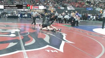 G - 130 lbs Champ. Round 1 - Kacey Springer, Stevensville (Girls) vs Isabella Cowan, Havre (Girls)