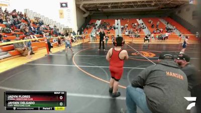 85+ Round 2 - Jadyn Flores, Powell Wrestling Club vs Jayden Delgado, Cody Wrestling Club