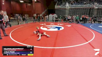 82 lbs Cons. Round 2 - Solomon Archambault, Lander USA Wrestling vs Cyrus Frude, Cowboy Kids Wrestling Club