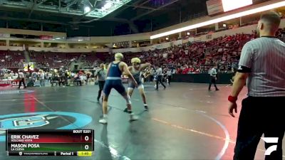 5A 215 lbs Quarterfinal - Mason Posa, La Cueva vs Erik Chavez, Volcano Vista