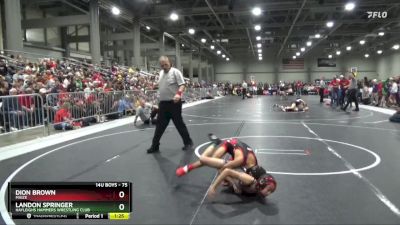 75 lbs Round 1 - Dion Brown, Maize vs Landon Springer, Hayleighs Hammers Wrestling Club