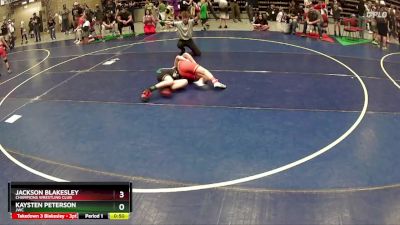 110 lbs Champ. Round 1 - Kaysten Peterson, JWC vs Jackson Blakesley, Champions Wrestling Club