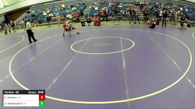 14U Boys - 88 lbs Cons. Round 2 - Cole Martin, Greater Heights Wrestling vs Davis Westendorf, Immortal Athletics WC