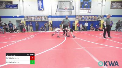 64 lbs Round Of 16 - Brantley Wisdom, Caney Valley Wrestling vs Boston Bollinger, Tulsa Blue T Panthers