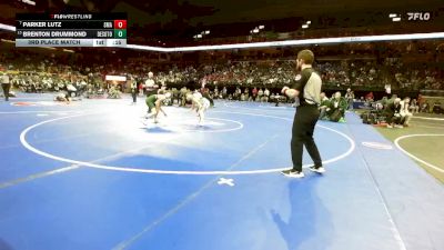 120 Class 3 lbs 3rd Place Match - Brenton Drummond, DeSoto vs Parker Lutz, St. Michael The Archangel