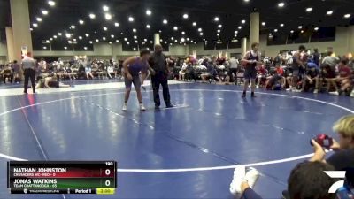 190 lbs Quarters & 3rd Wb (32 Team) - Jonas Watkins, Team Chattanooga vs Nathan Johnston, Crusaders WC- Red