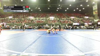 137 lbs Champ. Round 3 - Rhett Aguero, Snake River Wrestling Club vs Kye Knaff, Shepherd Wrestling Club