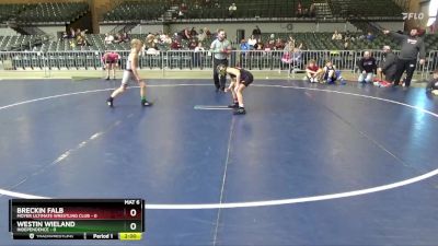 73 lbs Round 2 (4 Team) - Westin Wieland, Independence vs Breckin Falb, Moyer Ultimate Wrestling Club