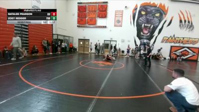 95-100 lbs Semifinal - Natalee Pearson, Riverton Middle School vs Zoey Redder, Powell Middle School