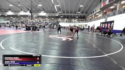 160 lbs Cons. Round 3 - Ruby Rios, McKendree University vs Poorna Babu, Texas Women`s University