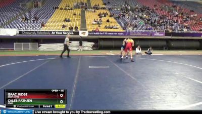 157 lbs Semifinal - Caleb Rathjen, Iowa vs Isaac Judge, Iowa State