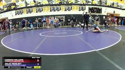112 lbs Cons. Semi - Cadence Williams, Mooresville Wrestling Club vs Khloe Nedelsky, Contenders Wrestling Academy