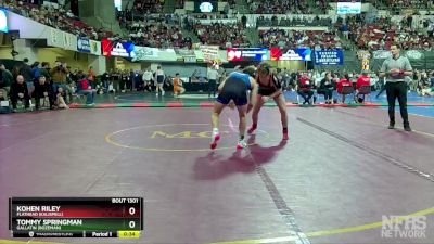 AA - 182 lbs Cons. Round 3 - Tommy Springman, Gallatin (Bozeman) vs Kohen Riley, Flathead (Kalispell)