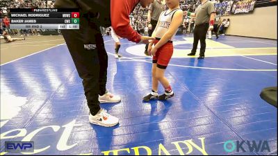 55 lbs Consolation - Michael Rodriguez, Mustang Bronco Wrestling Club vs Baker James, Cowboy Wrestling Club