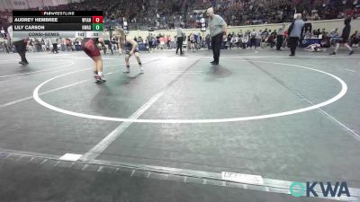 83 lbs Consolation - Audrey Hembree, Wyandotte Youth Wrestling vs Lily Carson, Owasso Takedown Club