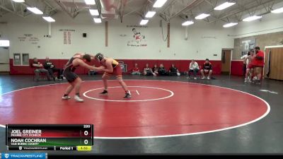 220 lbs 11th Place Match - Joel Greiner, Prairie City Monroe vs Noah Cochran, Van Buren County