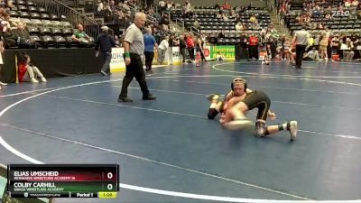 85 lbs Cons. Round 1 - Elias Umscheid, Ironhawk Wrestling Academy IA vs Colby Carhill, Ubasa Wrestling Academy