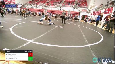 64 lbs Quarterfinal - Aden Kelly, Division Bell Wrestling vs Kam Peters, Harrah Little League Wrestling