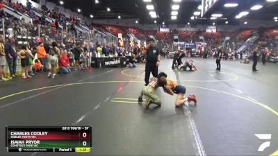 57 lbs Cons. Round 4 - Charles Cooley, Gobles Youth WC vs Isaiah Pryor, Comstock Park WC