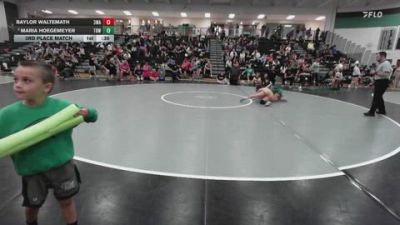 100 lbs 3rd Place Match - Baylor Waltemath, 308 Wrestling Academy vs Maria Hoegemeyer, The Best Wrestler